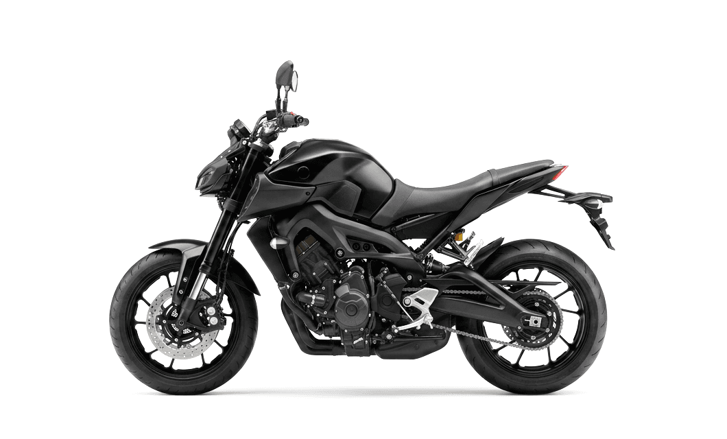 Moto naked negra de perfil